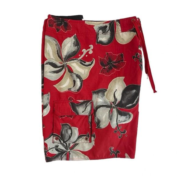 SH834 Men’s Quicksilver Edition Surfing Hawaiian Floral Board Shorts 38 - Picture 4 of 6